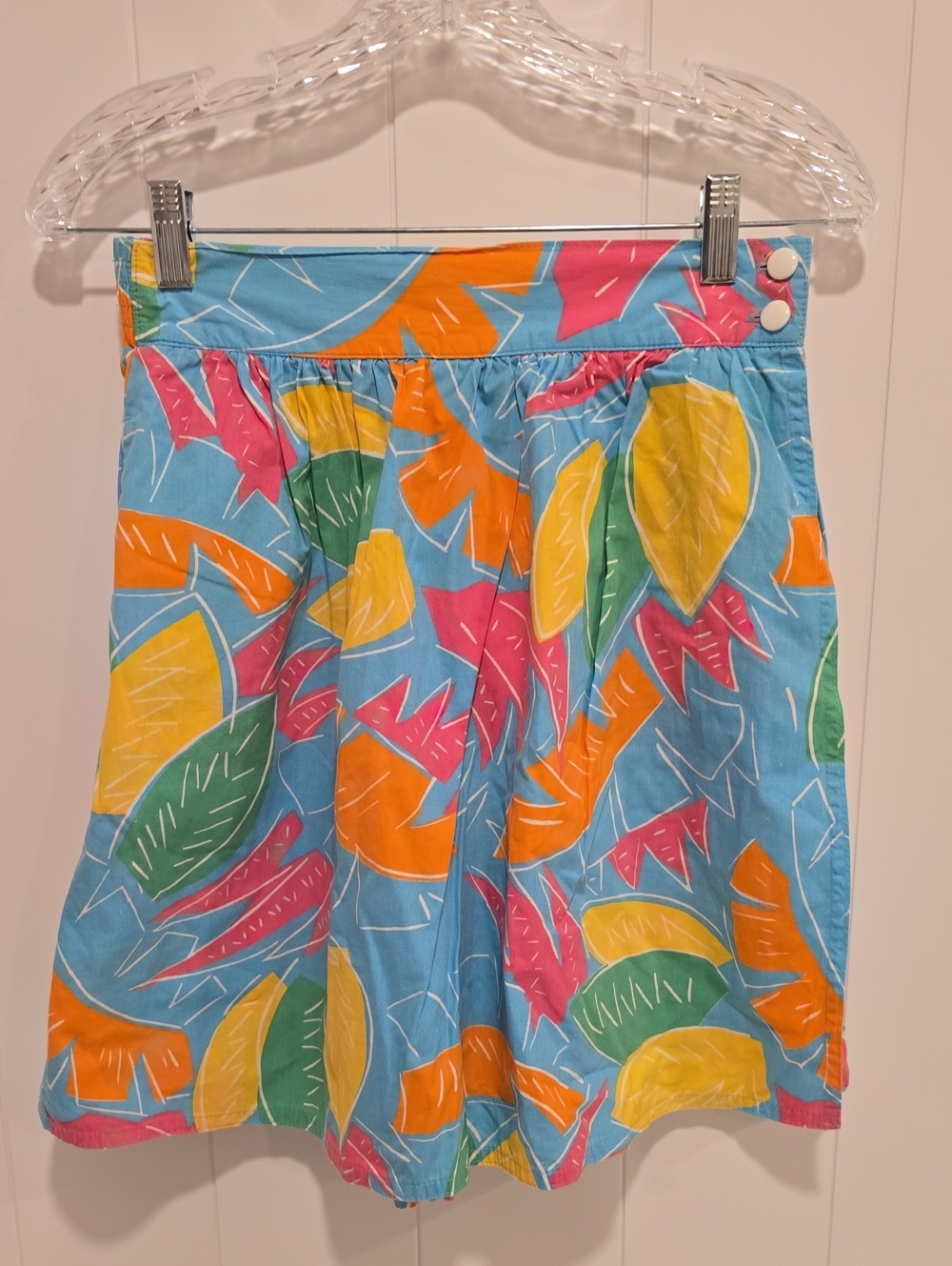 Jaclyn Smith Blue Skort with Tropical Print